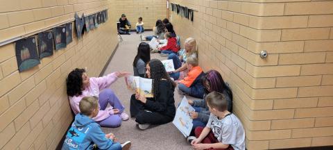 Reading buddies with 3rd Grade