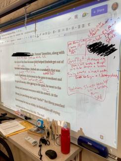My 5th graders and I had a really great writing assignment today. After discussing the 3 types of writing styles (opinion, informative, narrative) we voted which style we wanted to try to write. Of course they all voted for narrative. So we went around the room with each of the students adding one sentence to the story. We all had a blast. After our first draft we went back and revised. While revising we discussed whether our story had all the essential elements of a good story like conflict, rising action,