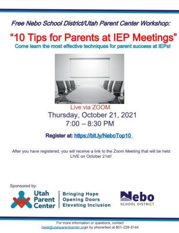 IEP Tips info meeting for parents