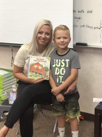 Mystery Reader with her son