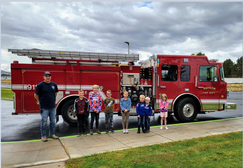 Winners of fire safety coloring contest