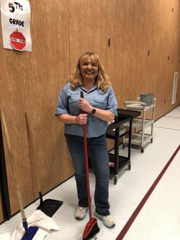 Mrs. Randall, our new janitor