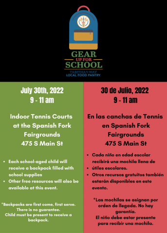 Flyer for Gear Up for School Event