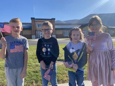 Kids celebrating Veterans Day 