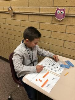 2nd grader doing awesome on his math