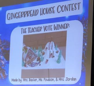 Teacher voted winner of Gingerbread House Contest
