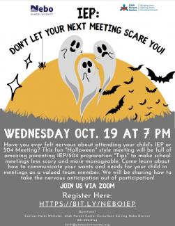 IEP information on Wed Oct 19 at 7 PM