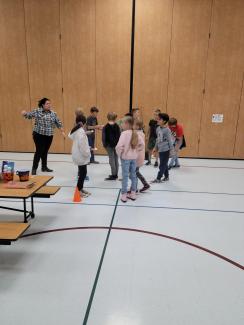Students playing a game 